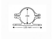 Aluminium skiltebeslag dobbelt for rør 60 mm.
